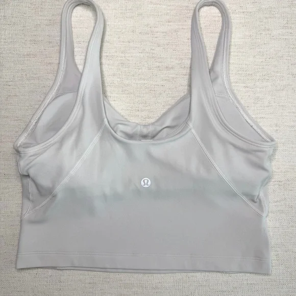 Lululemon Align Tank Bra White Longline Scoop Neck Size 6 Built-In Bra - Picture 4 of 8